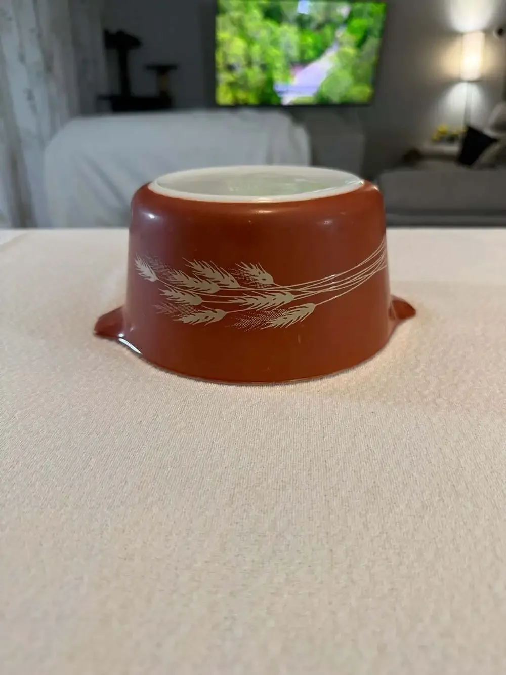 Vintage Pyrex Autumn Harvest Wheat Round Casserole Dish 473-B